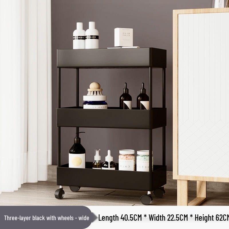 Compact Movable Multi-Layer Storage Rack for Snacks - Simple Floor-Standing Home Shelf