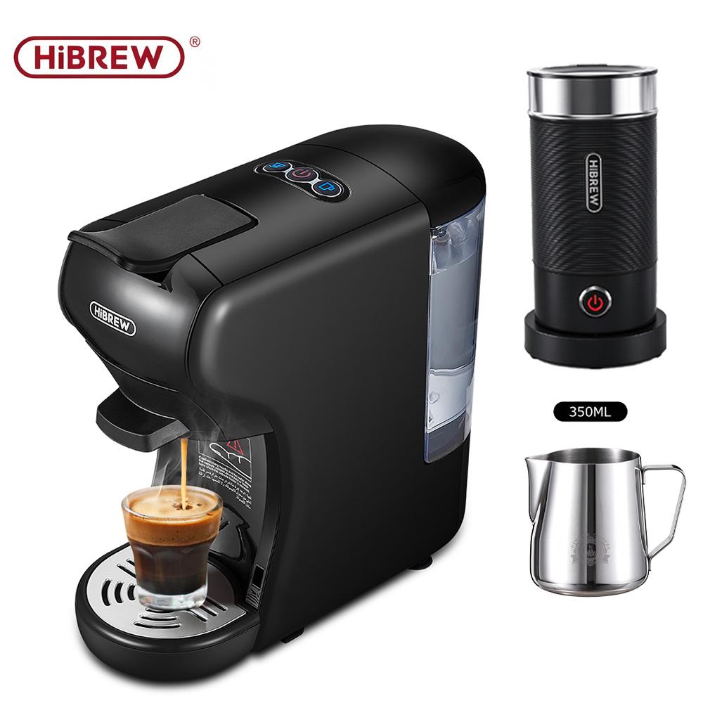 HiBREW H1A 4-in-1 Multifunktions-Kaffeemaschine, 19 bar Hochdruckextraktion, 1450 W Leistung, transparent, abnehmbar, lebensmittelechter BPA-freier Wassertank.