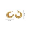 Chic C-Shaped Stainless Steel Hoop Earrings - European & American Style