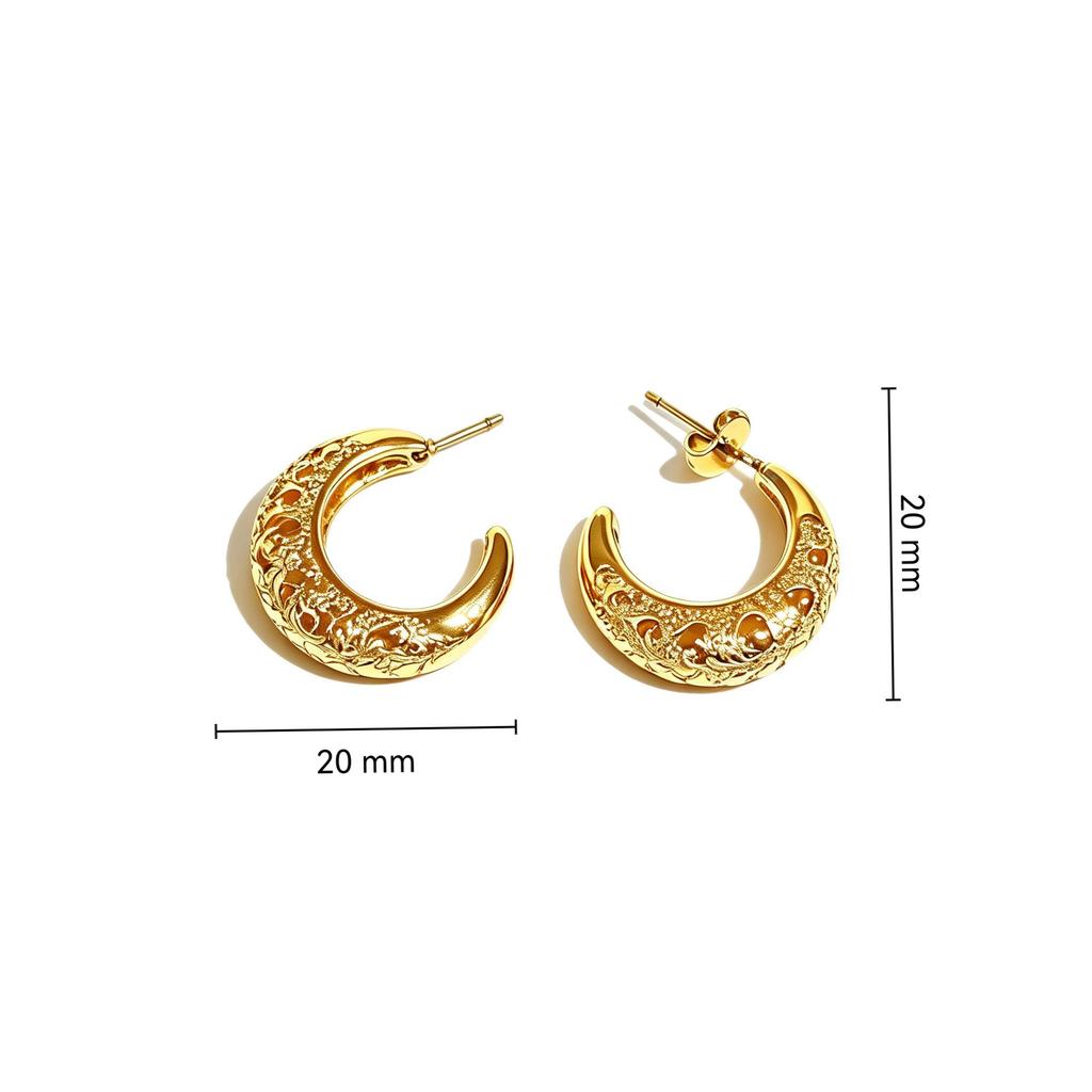 Chic C-Shaped Stainless Steel Hoop Earrings - European & American Style