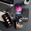 Universe Galaxy Moon Astronaut Stars Casing Phone Cover for Apple iPhone 16 15 14 11 Pro Max 7 8 Plus SE2 SE3 SE 2022 2020 Case