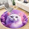 1pc Cat Portrait Carpet for Office Non Slip, Round Carpet, Soft & Comfortable, Carpet for Office, Lightweight Round Floor Mat