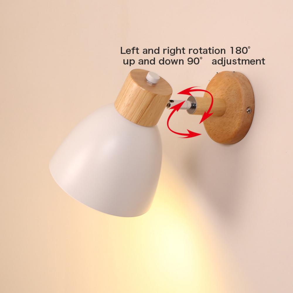 Minimalist Macaroon 6 Color Steering Head E27 Nordic Wall Lights Bedside Wall Sconce Modern Wall Light for Bedroom Nordic