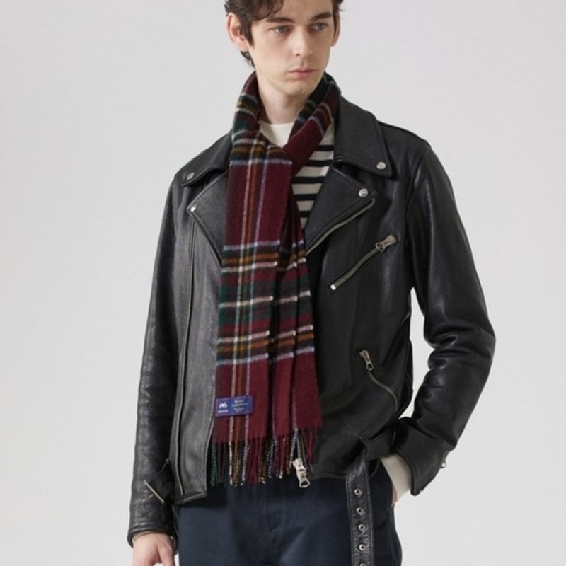 ABRAHAM MOON Merino Wool Muffler 25cm - Oatly Burgundy