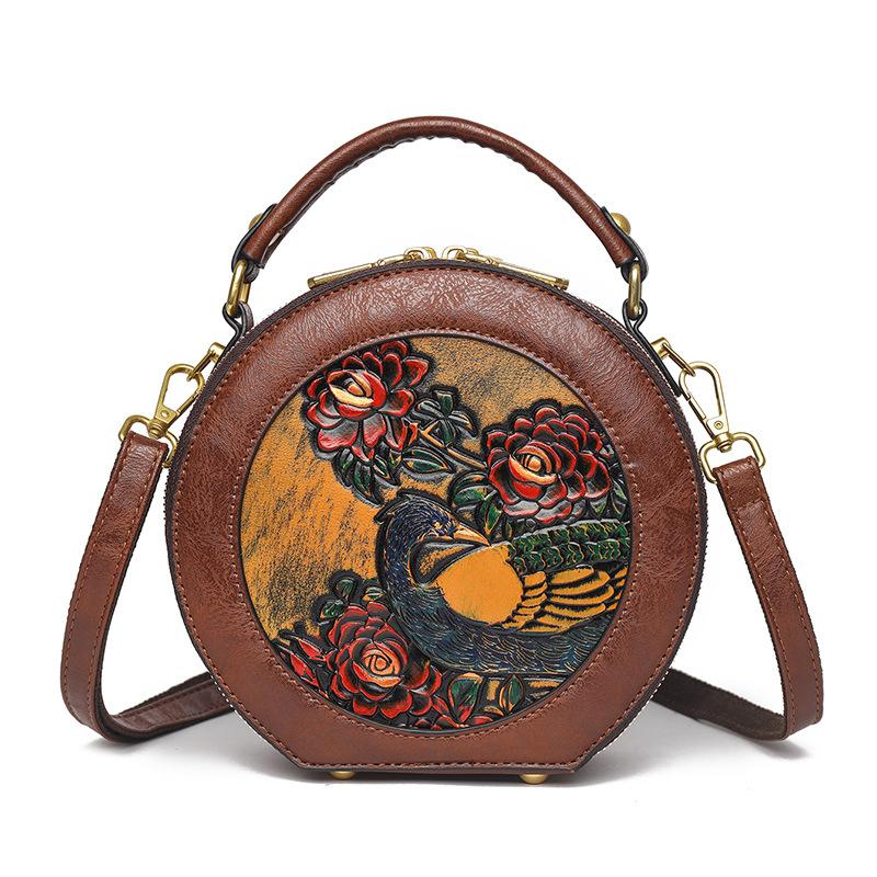 

New Chinese Style Handbag, Lotus Bag, Textured Women s Commuting Handbag, Stylish Embossed Shoulder Bag