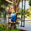 Cute Rabbit Tree Hanging Cartoon Animal Sculpture Crafts Miniatures Figurine  Valentine's Day