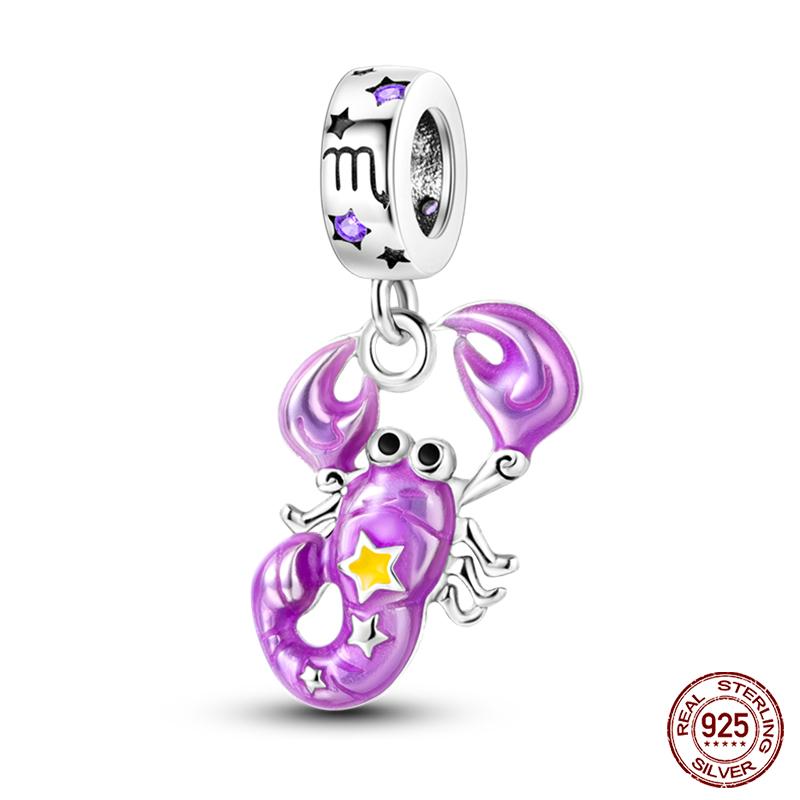 100% Copper Purple Color Series Chameleon Butterfly Balloon Charms Beads Fit Qikaola Original Bracelets Diy Jewelry