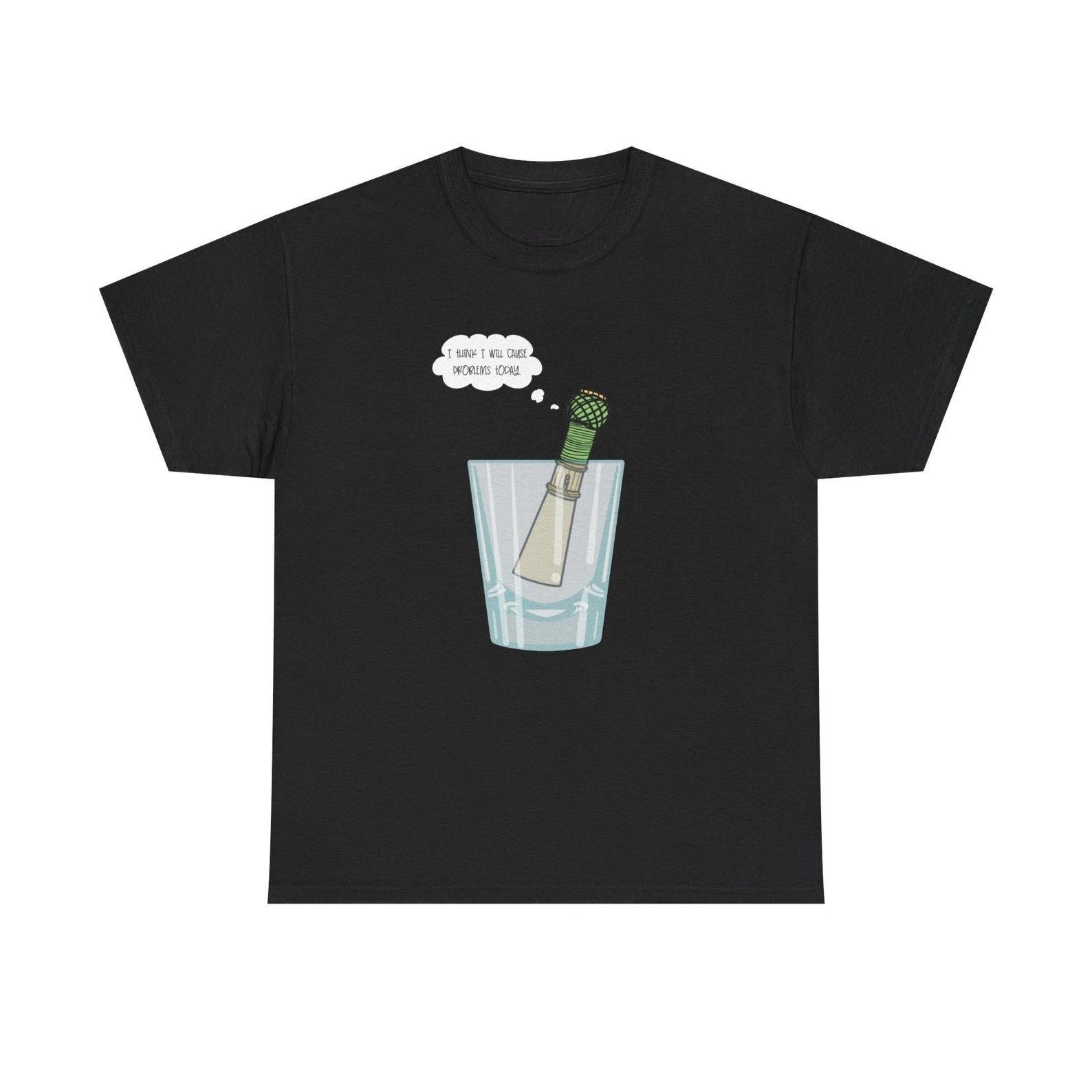 I think I m going to get into trouble today. An interesting T-shirt. XL