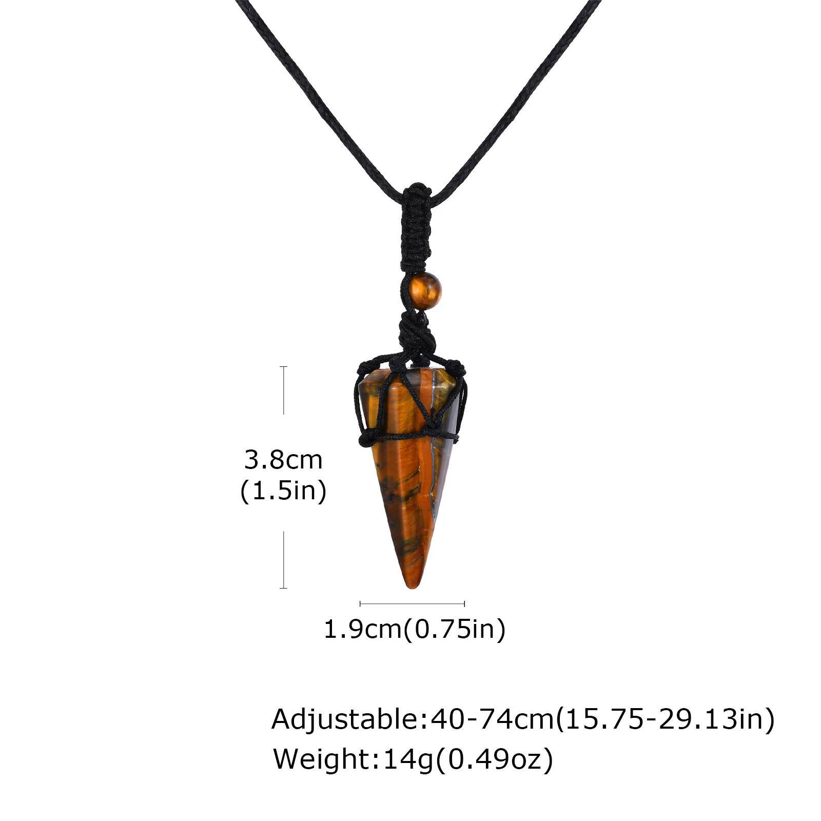 

Vnox Natural Stone Adjustable Necklace for Men Women, Black Rope with Natural Stone Pendant, Stylish Necklaces Jewelry Gifts New
