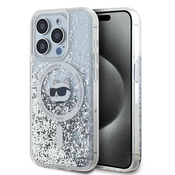 Karl Lagerfeld Klhmp14Xlgchsgh Iphone 14 Pro Max 6.7 Hardcase Transparent Liquid Glitter Choupette Head Magsafe