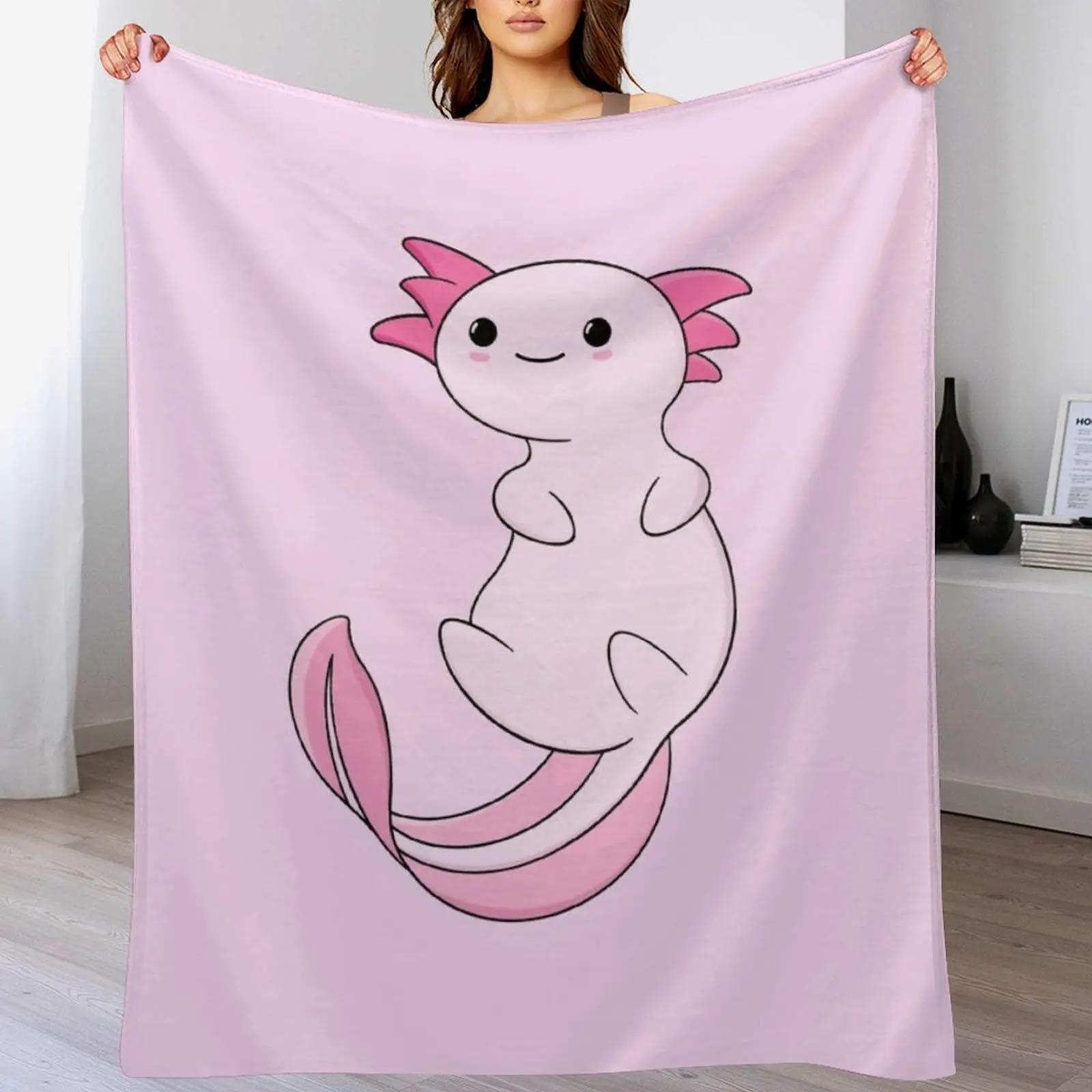 cute axolotl cute axolotl design Throw Blanket Cozy Throw Blanket for Bed Sofa Chair 102x76cm(40x30in)