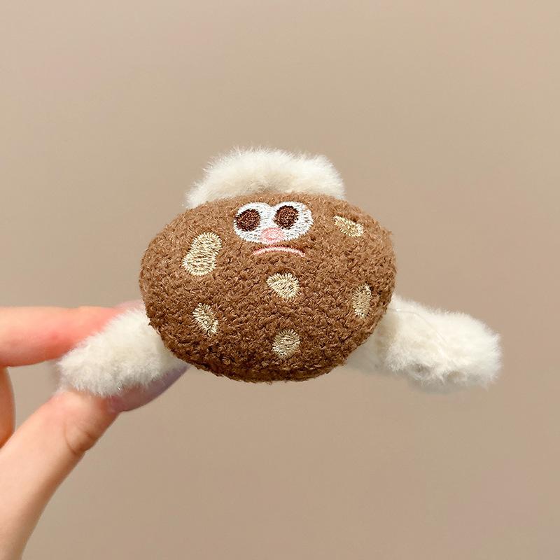 Fashion Elegant Plush Grab Clip Women's Large Hair High-end Sense Clip Hairpin Autumn and Winter Back Head Shark Clip Hairpin Headwear