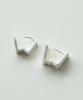 Alleun Silver 925 Square Short One-Touch Silver Ring Earrings