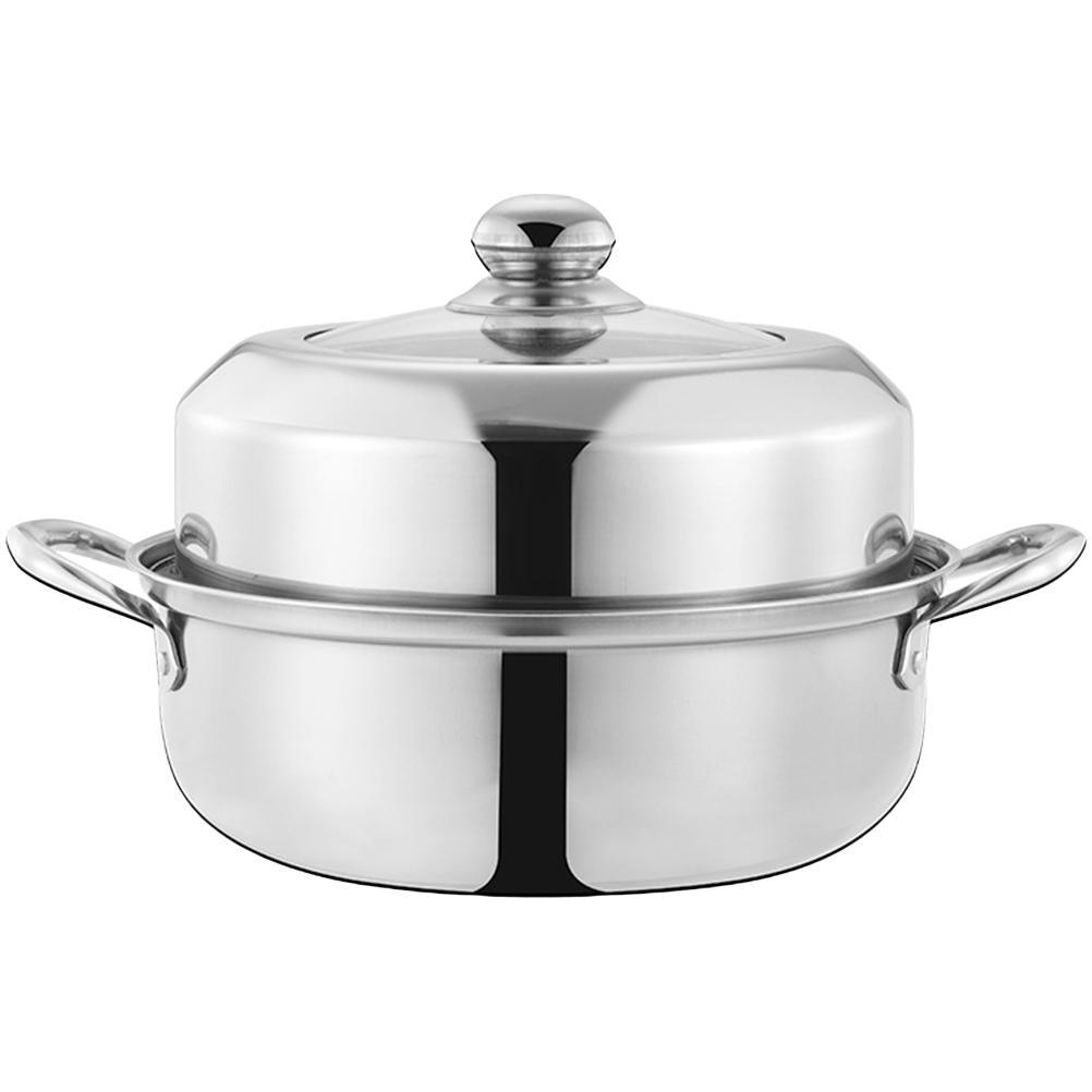 Stainless Steel Steamer Pot Steaming for Home Thicken Kitchen Utensil Food Basket Stockpot