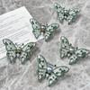 High-End Silver-Green Butterfly Brooch: Women's Gold-Plated Copper Pin, Zircon, and Pearl