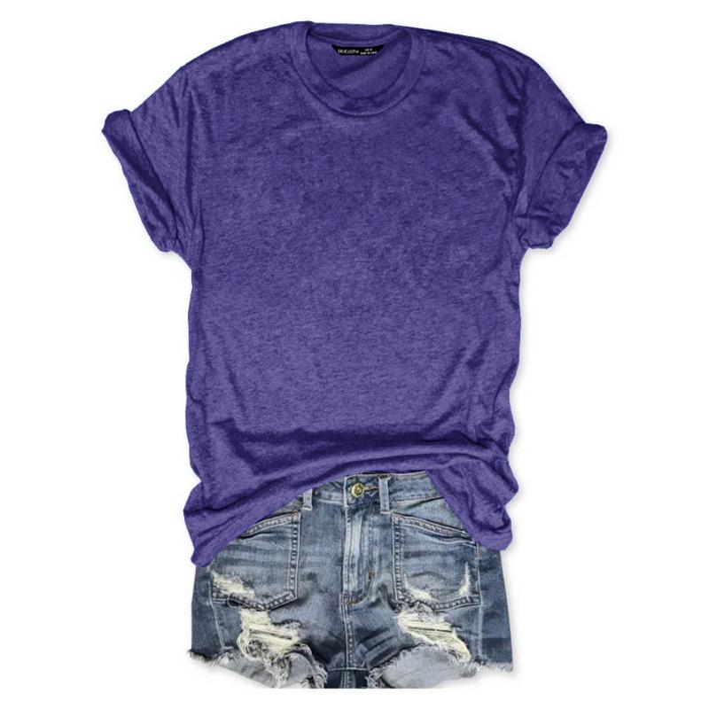 YYFS Dámská móda Ležérní Léto Jaro Jednobarevné halenky a košile s krátkým rukávem a výstřihem do O