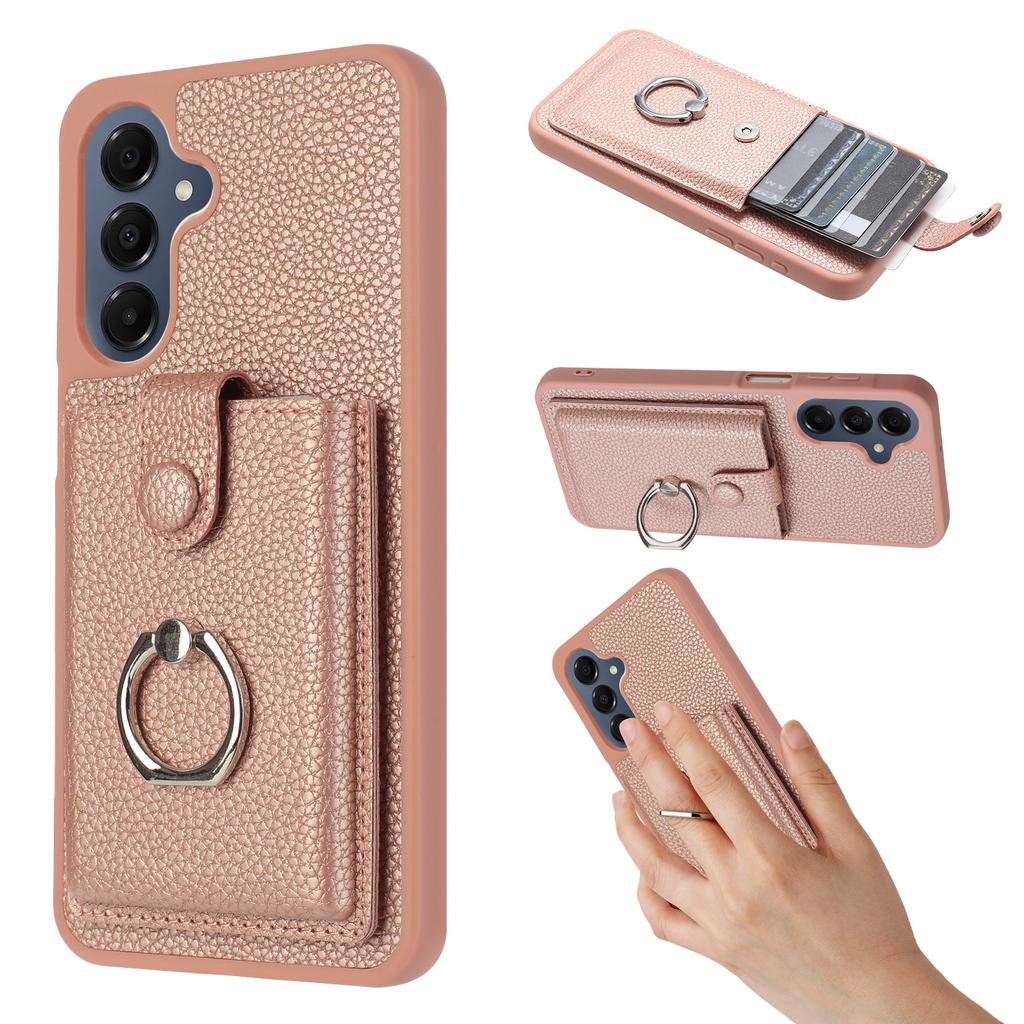 Pouzdro pro Samsung Galaxy A17 5G/A26 5G s kruhovým stojánkem, typ kresby, sloty na karty, kožený zadní kryt