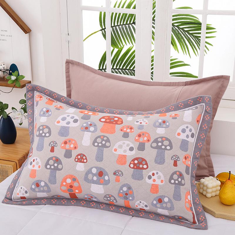 2 Piece Adult Children Household Cotton Gauze Pillowcase Fixed Not Falling Lace Couple Home Hotel Decor