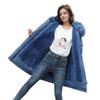 Women's Fleece Lined Parka Thicken Fuzzy Faux Fur Hooded Down Jacket with Pockets Winter Warm Drawstring Sherpa Coat