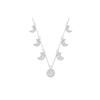 Pendentif Lune Ciel Nocturne Sublima Collier Cristal Plaqué Rhodium Collier Femme Argent 5666178