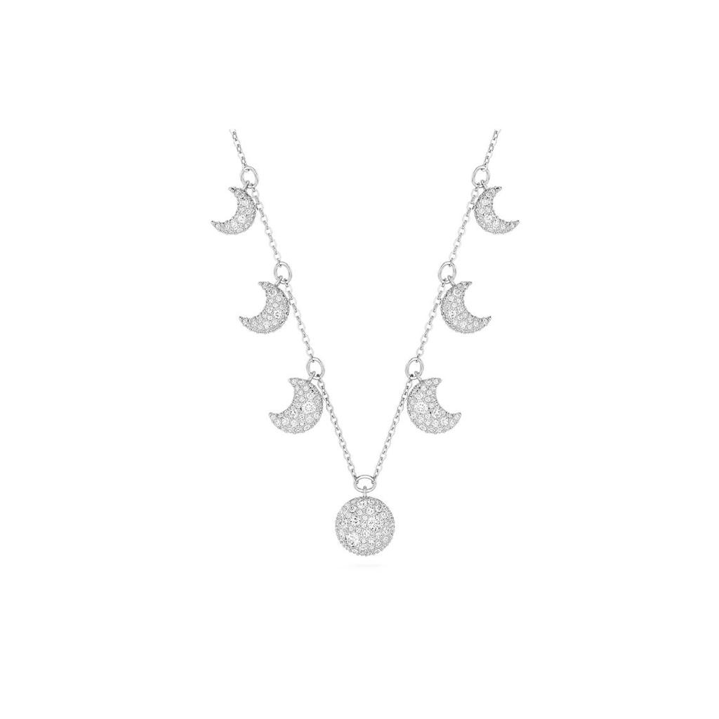 Swarovski Sublima Night Sky Moon Pendant Rhodium Plated Crystal Necklace Women Necklace Silver 5666178