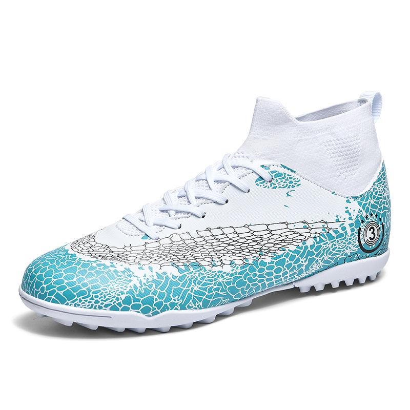 Foreign trade football shoes men's high-top youth student competition training shoes large size outdoor spike training shoes men
