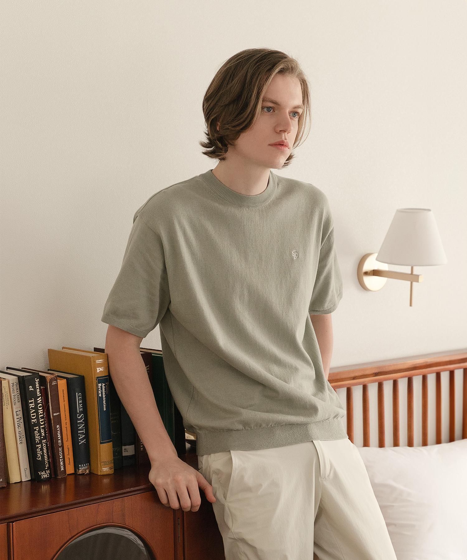 Celtio Men S Basic Round Half Knit Olive Olive/M