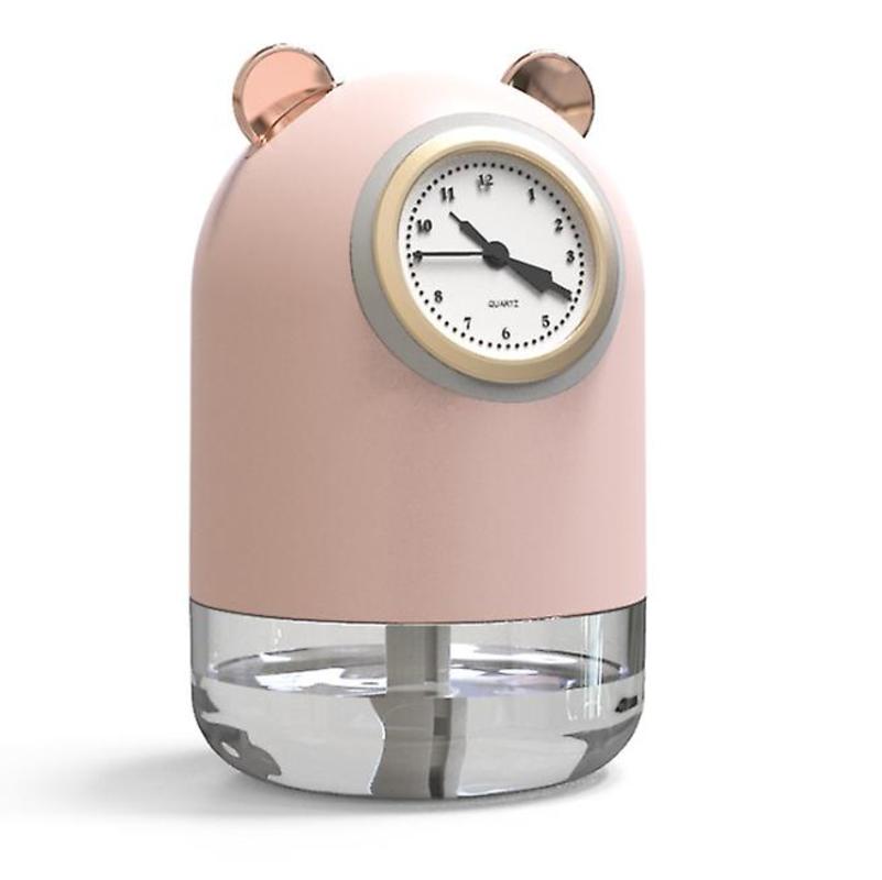 

Mini USB Humidifier, Household Humidifying Aroma Diffuser, With Clock (Pink)