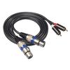 Professional 1.5m Dual RCA Male To Dual XLR Female Audio Signal Patch Cable Adapter for Microphone Mixer Headphone Amplifier