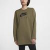 Nike Casual Fleece Round Neck Long Sleeve Mid-Length Sweatshirt Women Sweatshirt Army-Green BV5135-222