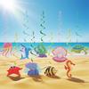 Fish Hawaiian Spiral Ornaments Paper Summer Theme Pendant Ocean Animals Hanging Flag  Wedding