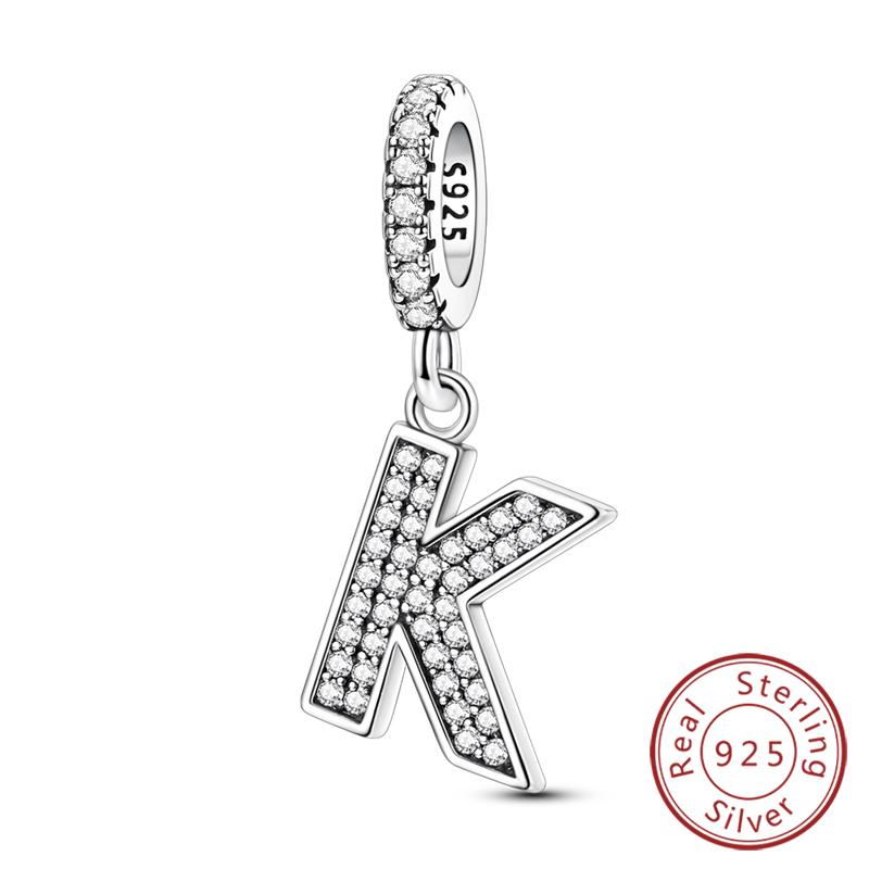 New Charms Beads Pendants Copper 26 Letters A-Z Alphabet Diy Name Beads Fit Original Bracelet Women Jewelry Making