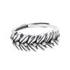 Adjustable Sterling Wheat Ring Women Men Vintage Floral Band Stackable Finger