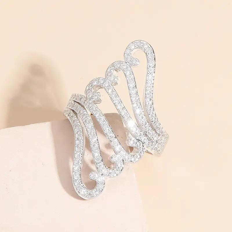 Lindon – bague classique en alliage de cuivre et Zircon, bijoux pour dames, cadeau de fête de promesse de mariage