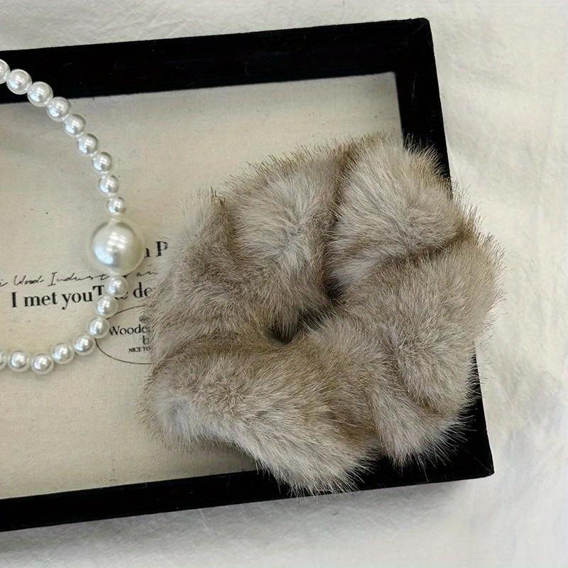 Autumn Winter Plush Large Scrunchies Elastic Hair Band New Fashion Fluffy Headband Headdress Female Accessories