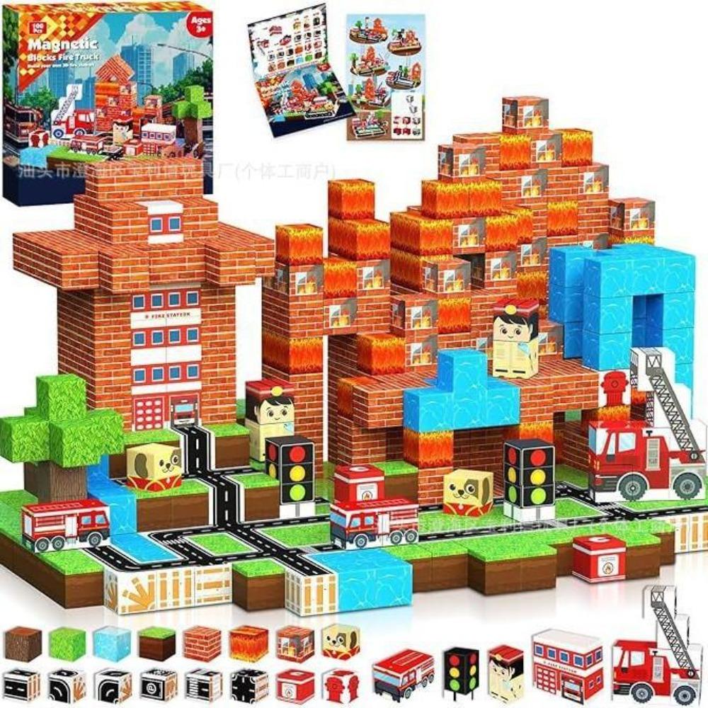 Magnetic Block Building Block Christmas Cottage Boys And Girls Full Set Of Children'S Toys