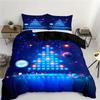 Blue Neon Light Game Christmas Tree Pattern 3D Print Duvet Cover Modern Art Style Polyester Bed Set Home Quilt Cover Pillowcase