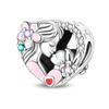 Family Boy Girl Charm Pendant Decorative Bead Jewelry Bracelet Accessories Copper