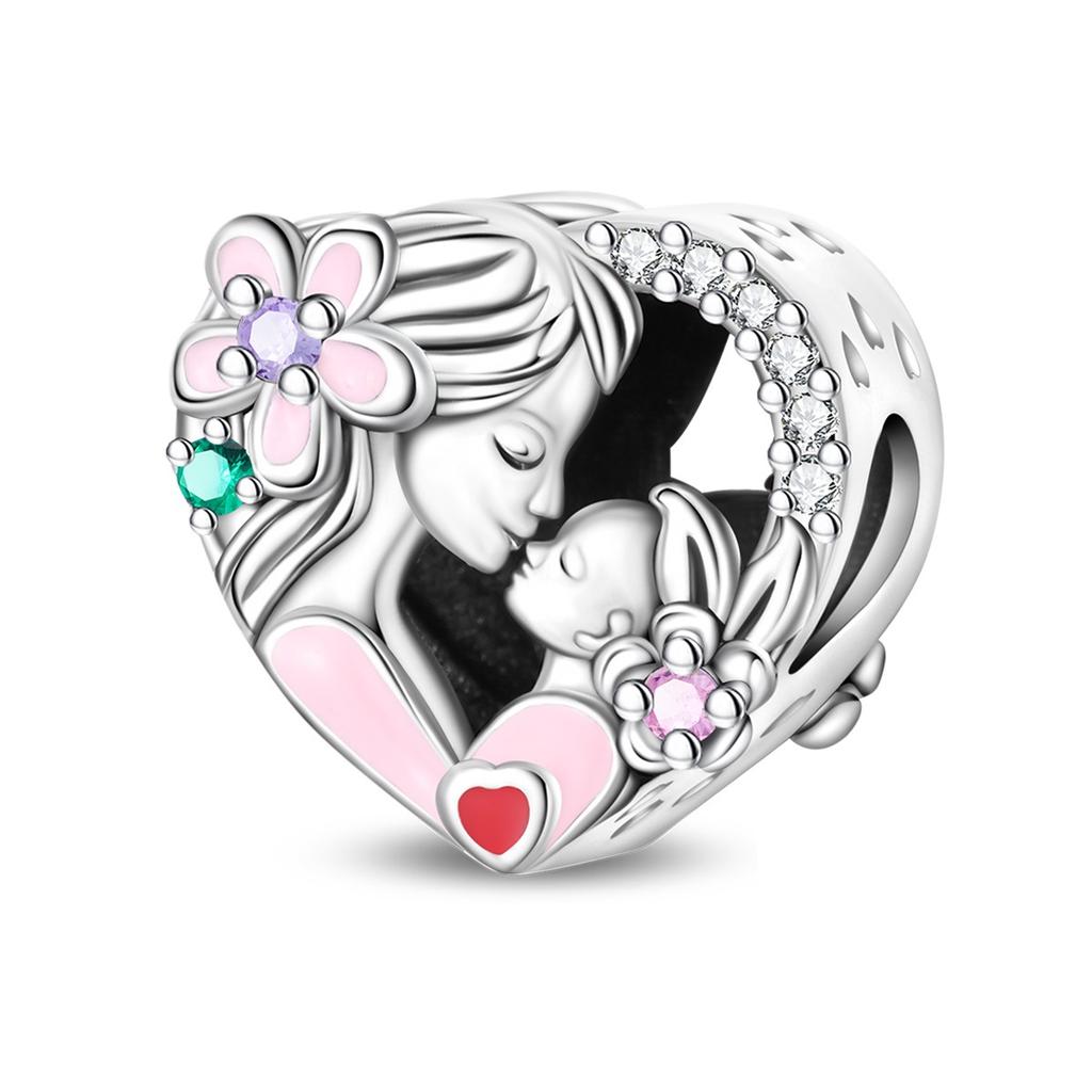 Family Boy Girl Charm Pendant Decorative Bead Jewelry Bracelet Accessories Copper