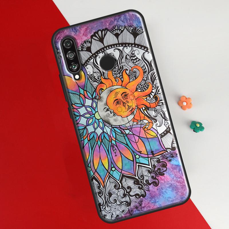Indie Hippie Art Cover För Huawei P30 Pro P50 P20 P40 Lite P Smart 2021 Nova 5T Fodral For Honor 50 8X 10i