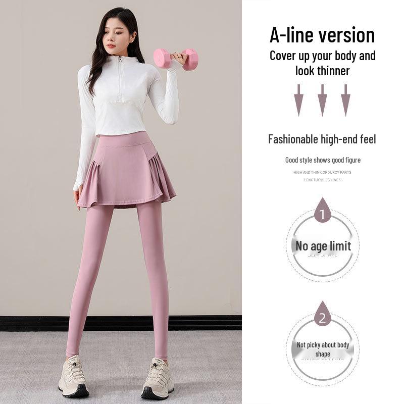 Czarne Kuloty do Jogi z Wysokim Stanem dla Kobiet - Jesień/Zima 2024 Spodnie Długie Dwuczęściowe Imitowane Moda Fitness Odzież Sportowa