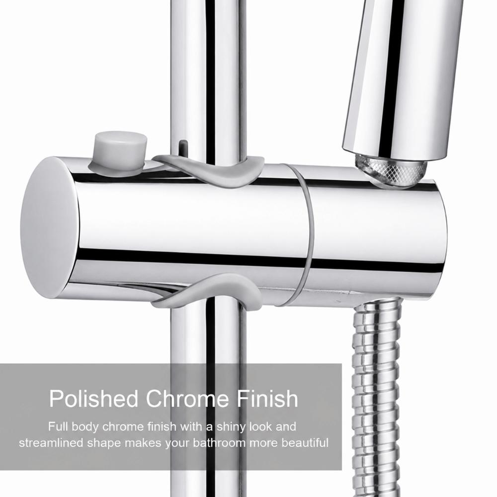 360 Degree Rotation Shower Head Holder Polished Chrome Handheld Shower Bracket  Round Shower Rod