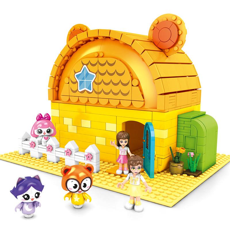 

Строительные блоки Senbao, игрушечный домик для девочки, подарок в виде маленькой частицы, 604014, строительные блоки жёлтый