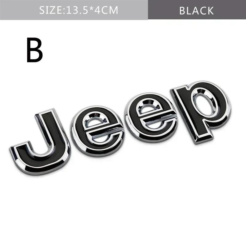 Kovová nálepka pro Jeep pro JEEP Wrangler Tj Jk Jl Grand Cherokee Commander Renegade Liberty Compass Patriot Přední kufr auta S