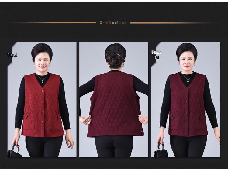 Gilet Lâche Grande Taille Mode Printemps pour Femmes d'Âge Moyen et Âgées