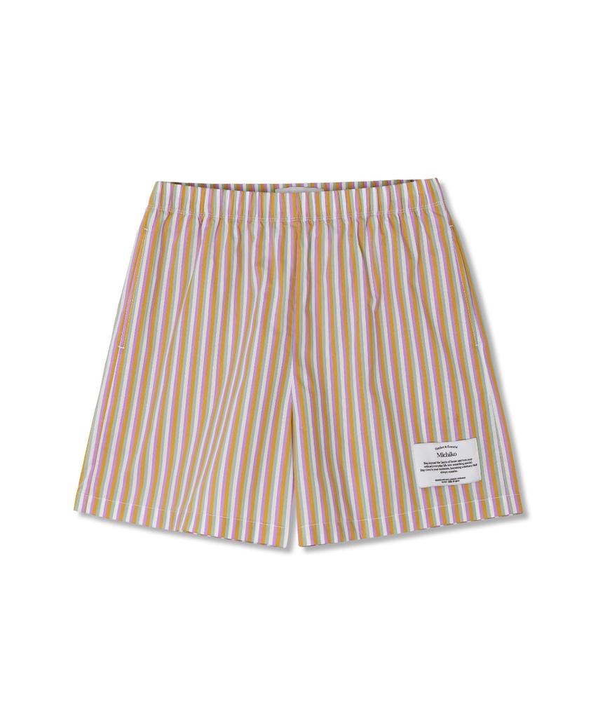 Michikoleondeonkosino Lazy One-Mile Shorts Purple Orange Stripe