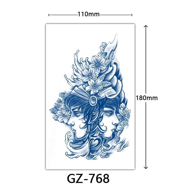 Tattoo-Aufkleber mit Fruchtsaft, Tattoo-Aufkleber mit Kräutern, semi-permanente Tattoo-Aufkleber mit englischen Buchstaben