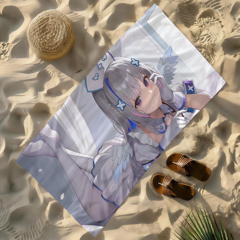A-Amane Kanata Singer VTuber Towel Soft Lightweight Anti-Sand Large Beach Towel Quick-Drying Bath Sports Family