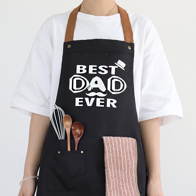 Color Block Halter Neck Waist Apron - Letter Print Design for Kitchen, BBQ, and Restaurants