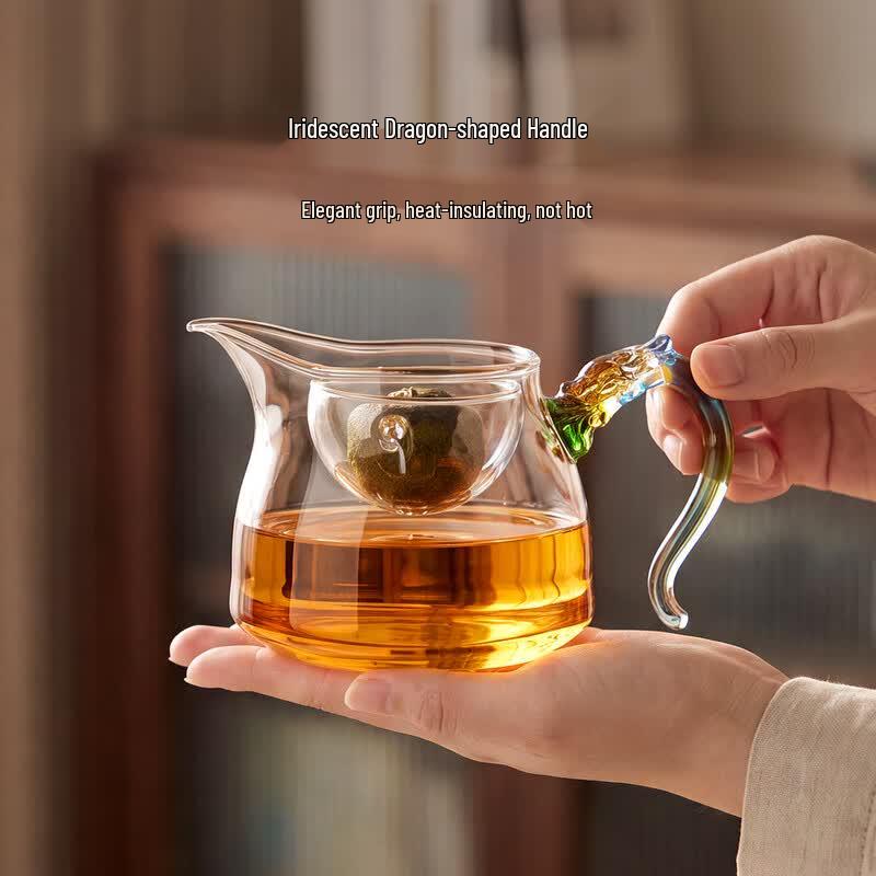 Yihucha Glass Teapot with Tea Infuser and Dragon Handle